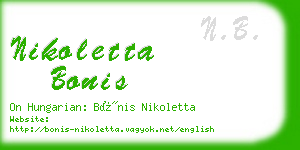 nikoletta bonis business card